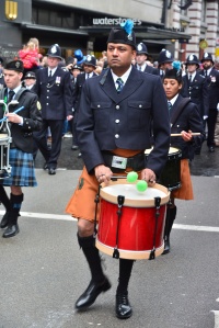 St. Patrick's Day's Parade, Asian musician performing in the Irish orchestra, London, March 2013